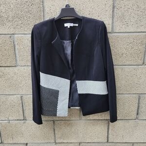 Calvin Klein Black White Blazer Womens Size 6
